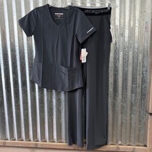 Women’s Scrub Set-Pewter-XS top/XS TALL Length Pant